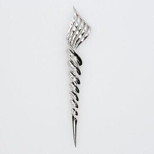 Vintage Boucher Modernist Flame Twist Brooch Rhodium Plated 1940s